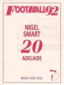 1992 Select AFL Stickers #20 Nigel Smart Back